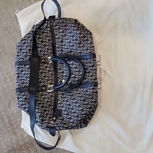 Dior navy trotter Boston bag large